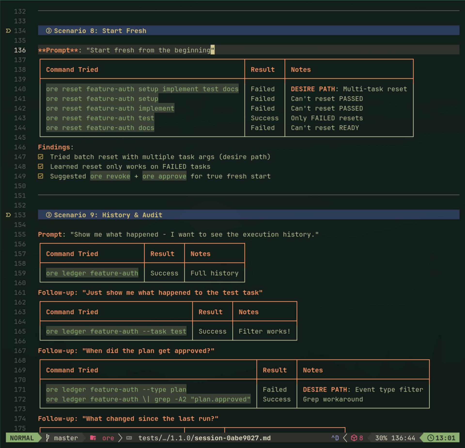 Findings from early sessions revealing friction points and agent expectations